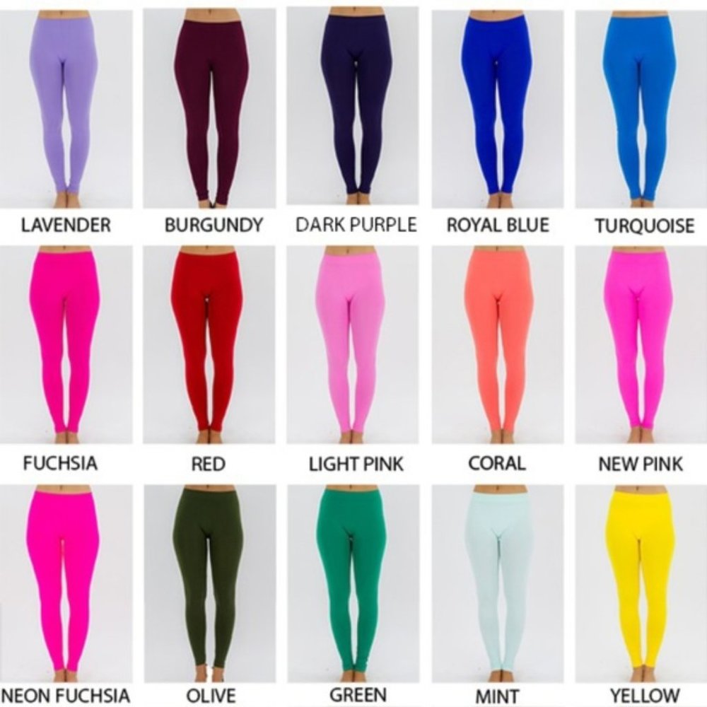 Basic Leggings ~ One Size ~Coral (See Color Chart) - Picture 1 of 2